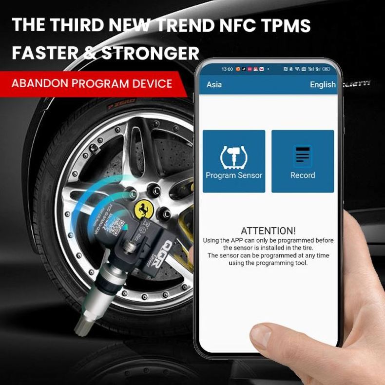 NFC TPMS Sensor 433 MHz/315Mhz Tire Pressure universal tpms smart Sensor Tyre Repair Tools tpms tire pressure monitoring