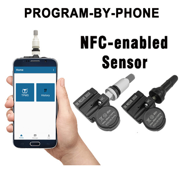 2024 New NFC TPMS Sensor 433mhz 315mhz tire Repair Auto Repair Tool Tire Pressure Sensor Monitoring Tpms Sensor program by phone