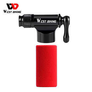 WEST BIKING Bicycle Electric Hand Bike Cycle Mini Tire Air Pump Valve Adapter For Bike Mini Portable CO2 Air Bicycle Pump