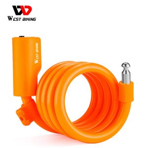 WEST BIKING Multicolor Bicycle Cable Lock Portable Anti-Theft Wire Lock Kids Students MTB Road Bike Children's Bike Locks 2 Keys