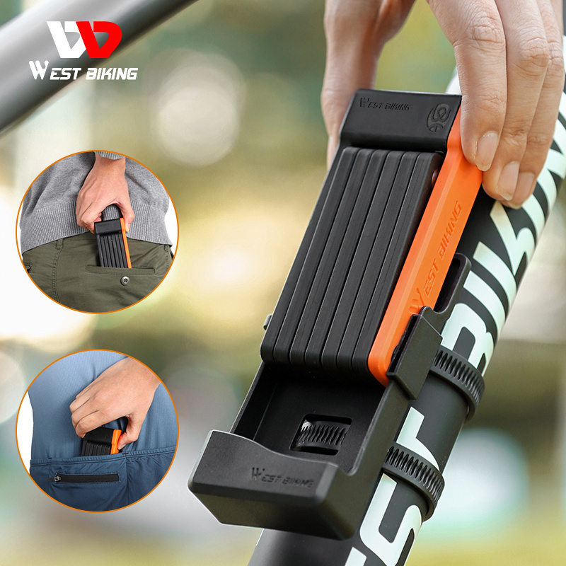 WEST BIKING Mini Anti-Theft Bike Bicycle Folding Lock Electric Foldable Bicycle Bike Lock E Scooter Locks Folding