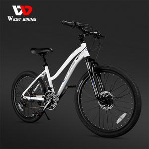 WEST BIKING New Shimano Variable 18 Speed 24 Inch Mountain Bike 6061 Aluminum Alloy Frame Rims Double Disc Brakes MTB Bicycle