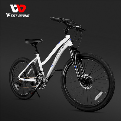 WEST BIKING New Shimano Variable 18 Speed 24 Inch Mountain Bike 6061 Aluminum Alloy Frame Rims Double Disc Brakes MTB Bicycle BestSuppliers