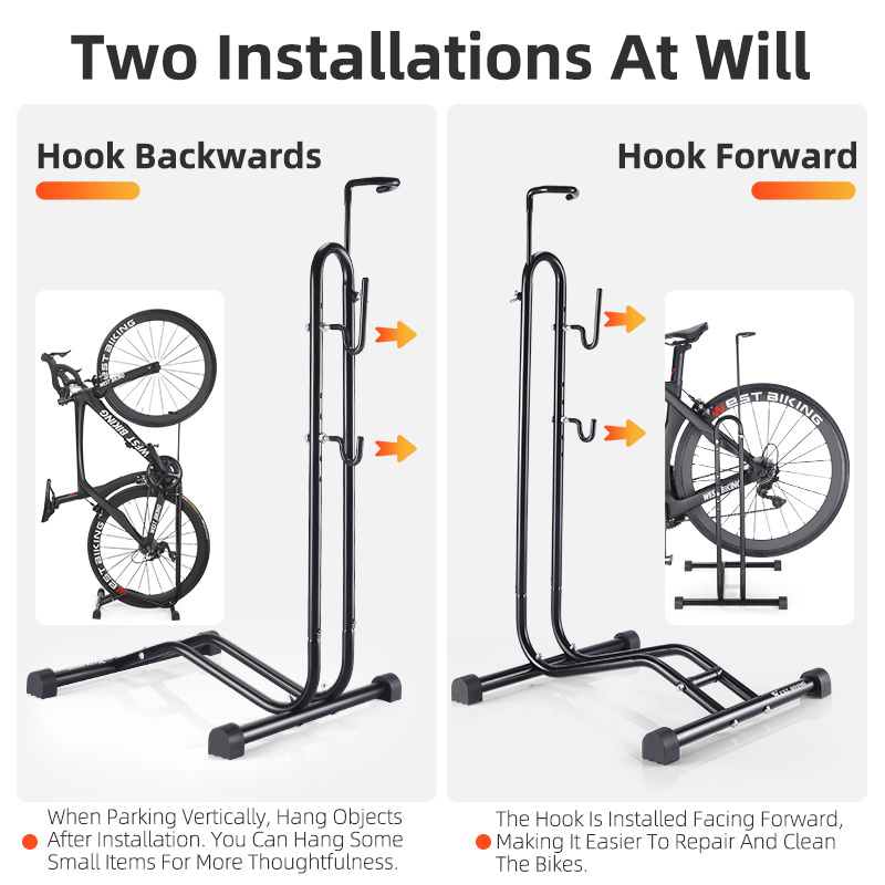 WEST BIKING Adjustable Steel Bike Rack Indoor/Outdoor Floor Stand for Mountain and Road Bicycles