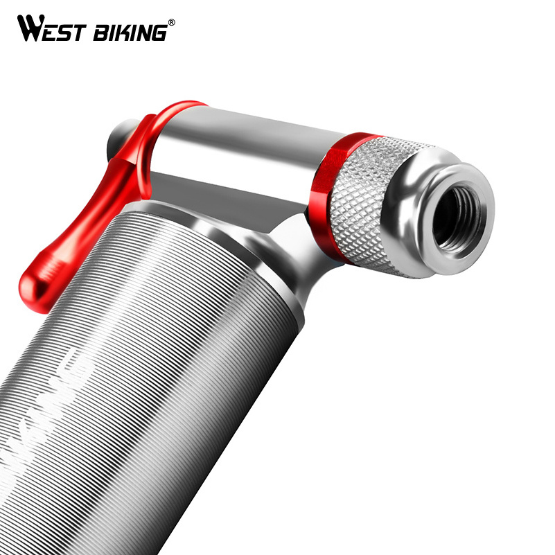 WEST BIKING High Quality Alloy Cycling inflator Bicycle Tire Pump Mini Hand Portable CO2 Air Bike Pump Convenient