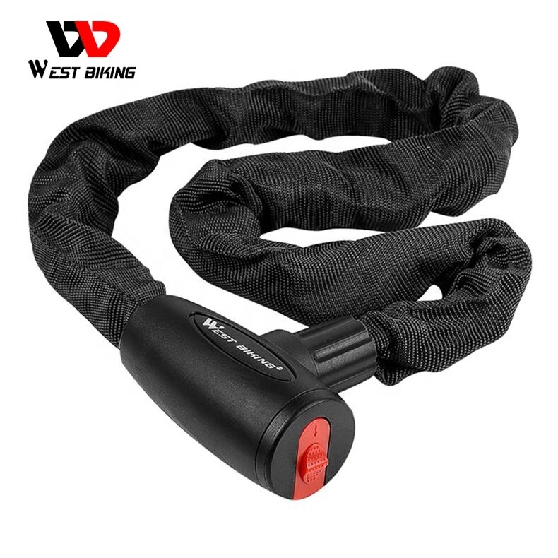 WEST BIKING Bicycle Lock Security Cable Bike Chain Lock Outdoor Anti-Theft Motorcycle Lock With Keys Bicycle Accessories