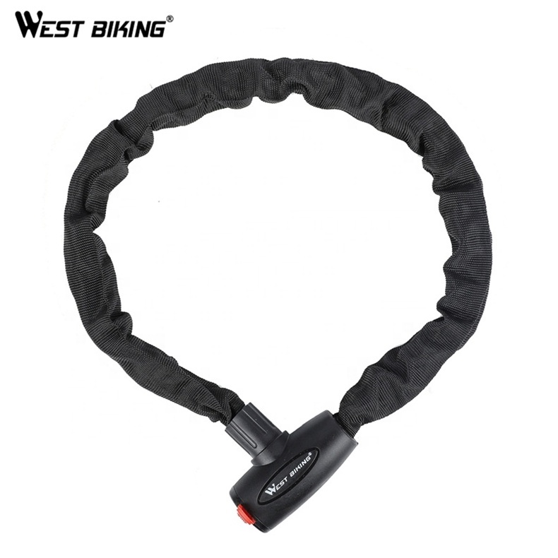 WEST BIKING Bicycle Lock Security Cable Bike Chain Lock Outdoor Anti-Theft Motorcycle Lock With Keys Bicycle Accessories