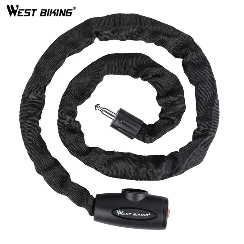 WEST BIKING Bicycle Lock Security Cable Bike Chain Lock Outdoor Anti-Theft Motorcycle Lock With Keys Bicycle Accessories