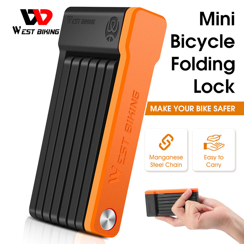 WEST BIKING Mini Anti-Theft Bike Bicycle Folding Lock Electric Foldable Bicycle Bike Lock E Scooter Locks Folding