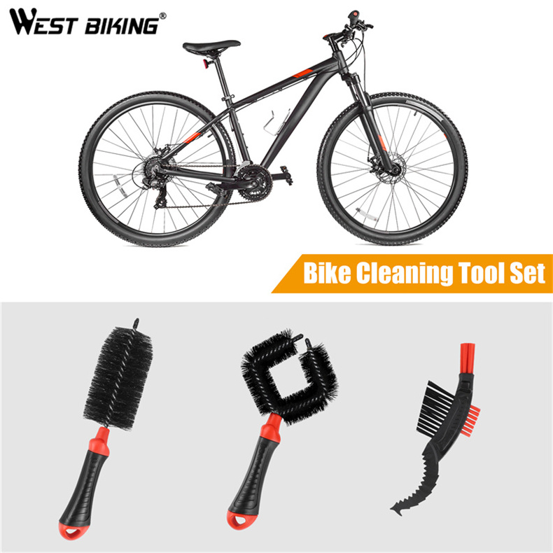 WEST BIKING Multifunction Cycling Bike Machine Brushes Scrubber Wash Tool Mountain Bike Bicycle Clean Brush Set