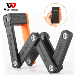 WEST BIKING Mini Anti-Theft Bike Bicycle Folding Lock Electric Foldable Bicycle Bike Lock E Scooter Locks Folding