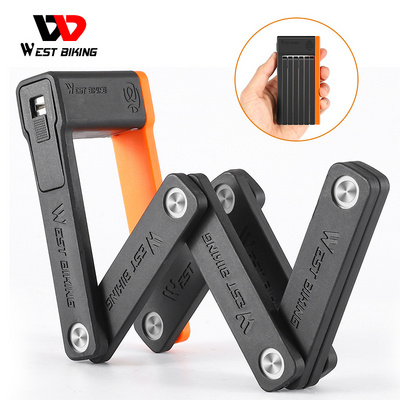 WEST BIKING Mini Anti-Theft Bike Bicycle Folding Lock Electric Foldable Bicycle Bike Lock E Scooter Locks Folding