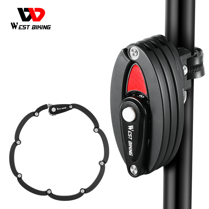 WEST BIKING Mini Anti-Theft Bike Bicycle Folding Lock Bicycle Electric Foldable Bike Lock E Scooter Password Locks