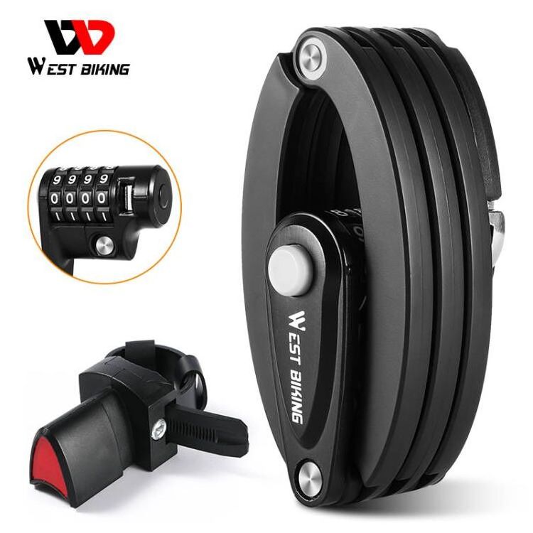 WEST BIKING Mini Anti-Theft Bike Bicycle Folding Lock Bicycle Electric Foldable Bike Lock E Scooter Password Locks