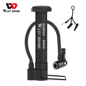 WEST BIKING Cycle Mini Floor Tire Air Pump For Bike Cycling Accessories Mini Portable Air High Pressure Bicycle Foot Pump