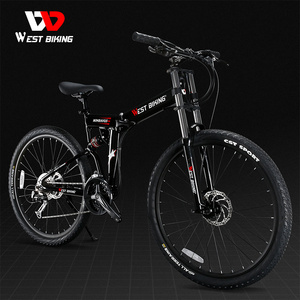 WEST BIKING Shimano 27 Speed Double Shock Absorption Fork 27.5 Foldable Mountain Bike 6061 Aluminum Frame Folding MTB Bicycle