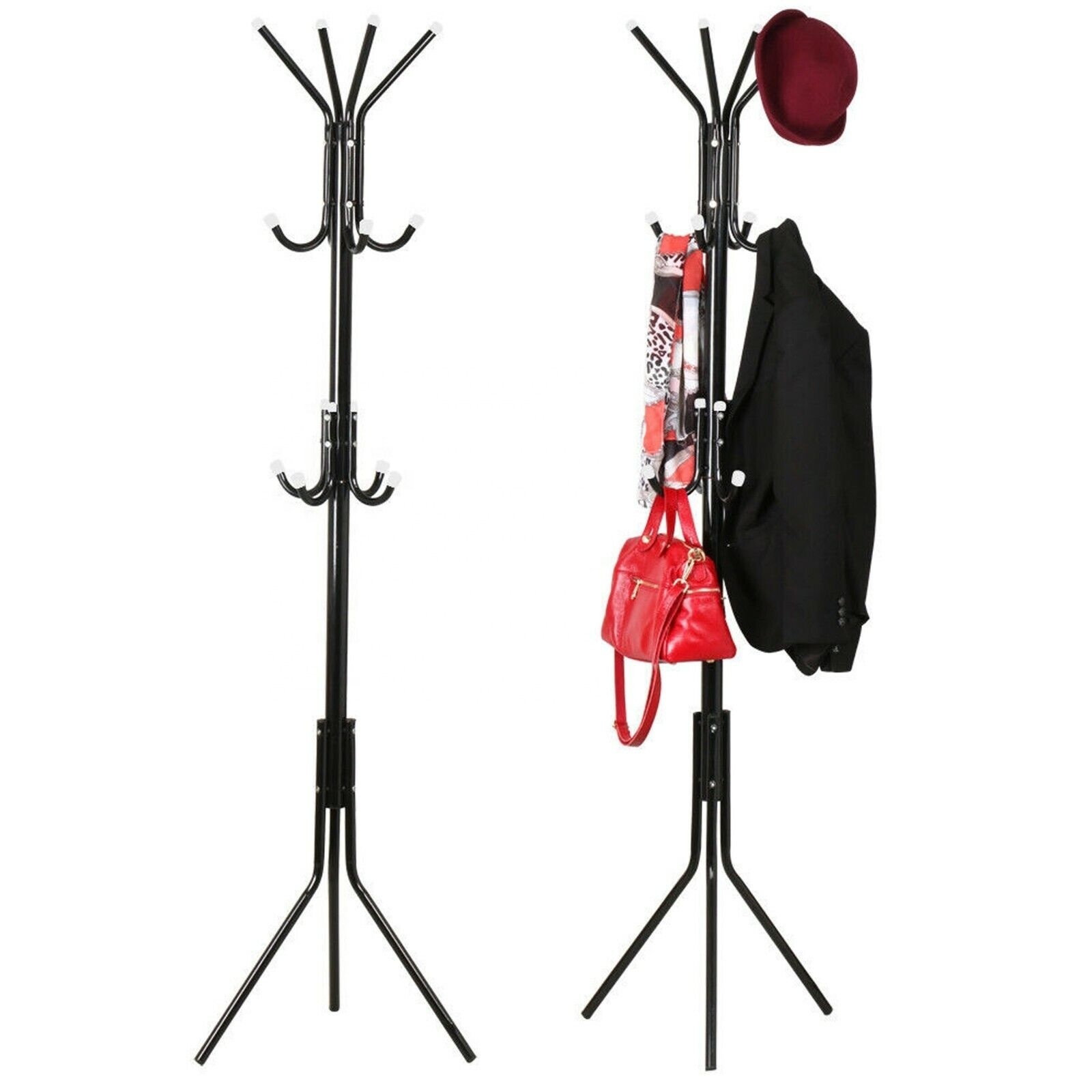 House Coat and Hat Hanger Freestanding Coat Rack Organizer Holder for Jacket, Purse, Scarf, Umbrella