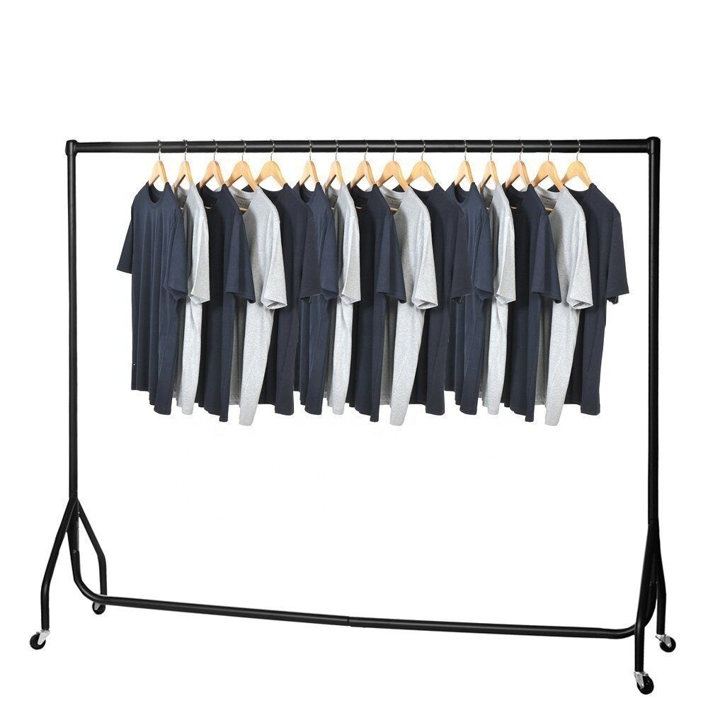 6ft Heavy Duty Clothes Rail On Wheels Stand Rack Garment Hanger Storage