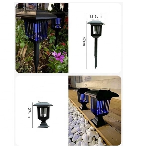 2 in 1 Multi Function Waterproof Solar Powered Bug Zapper Mosquito Killer Light Outdoor