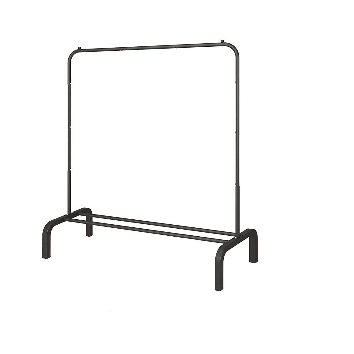 Heavy Duty Metal Clothing Rail Rack Portable Garment Coat Rack with Shoes Storage Shelf