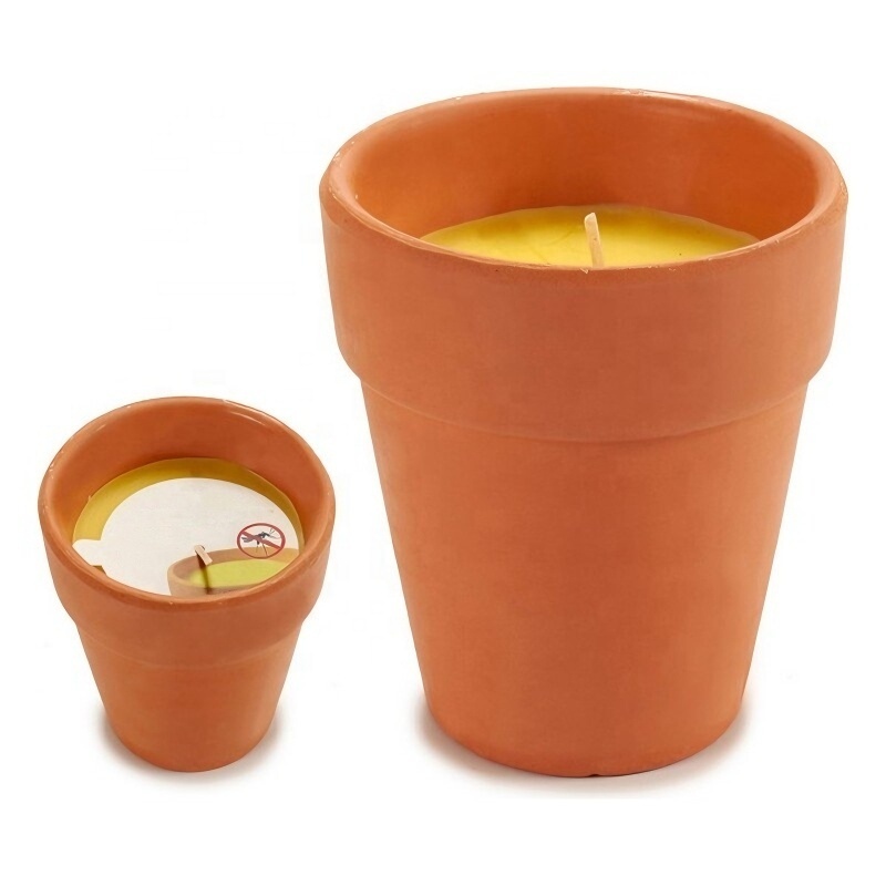 Outdoor Decorative Citronella Ceramic Candle Anti-Mosquito Candle In Clay Pot for Party Hiking Camping Patio Garden