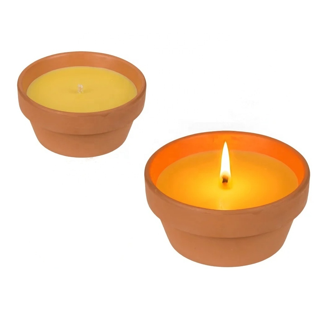 Outdoor Decorative Citronella Ceramic Candle Anti-Mosquito Candle In Clay Pot for Party Hiking Camping Patio Garden