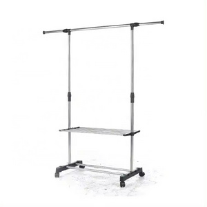 Expandable Stainless Steel Double  Lifting Drying Rack Floor Hanger Household  Clothes Rack Clothes Dryer Hanger