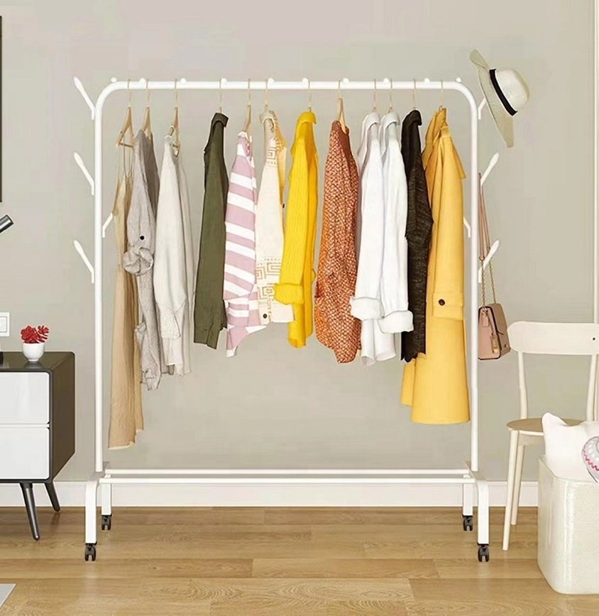 Multifunctional Floor Stand Clothes Rail Rack Garment Display Stand with Shoe Storage Shelf