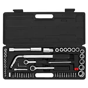 Excellent Customized 54pcs Socket Set 1/4" 1/2" Socket Wrench Hand Tools Set CR-V Professional Multifunctional Socket