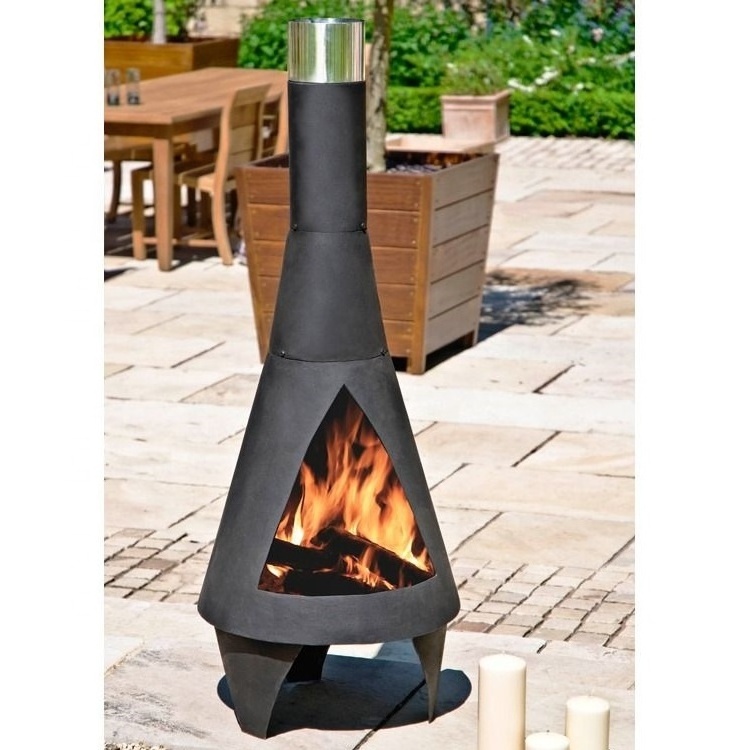 Garden Chiminea Fire Pits Outdoor Wood Burning Stove with Fire Poker Charcoal Grate