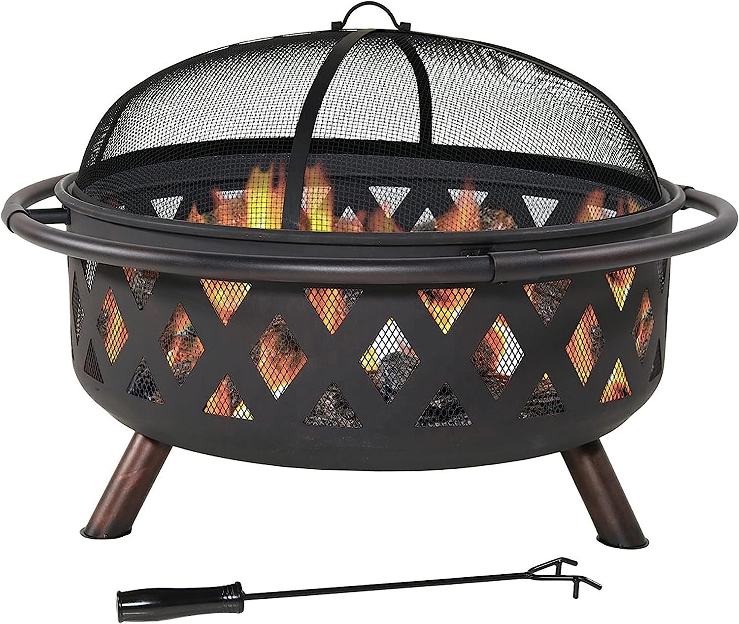 Outdoor Round Fire Pit Backyard Patio Garden Stove Bonfire Wood Burning Firepit for Outside