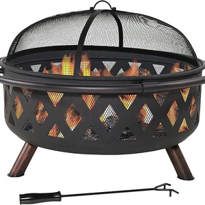 Outdoor Round Fire Pit Backyard Patio Garden Stove Bonfire Wood Burning Firepit for Outside