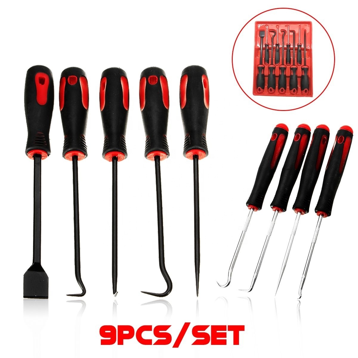 9PC Precision Hook and Pick Garage Repair Tool Set Oil Seal Gasket Puller Remover for Car Auto