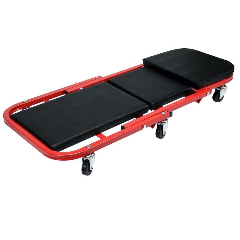 Foldable Car Creeper Seat 2 IN 1 Rolling Stool Mechanic Chair Workshop Tool