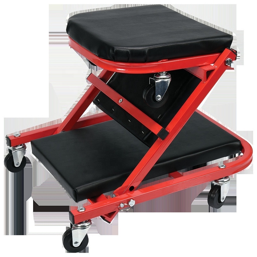 Foldable Car Creeper Seat 2 IN 1 Rolling Stool Mechanic Chair Workshop Tool