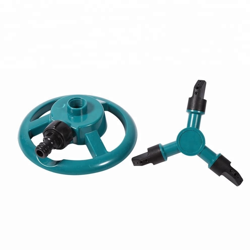 Portable Garden Irrigation Sprayer Automatic 360 Rotating Sprinkler 3 Arms Watering Irrigation System for Lawn Yard