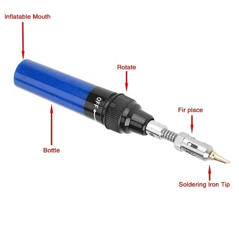 Pen Shape Cordless Blue Butane Pocket Blow Torch Gas Soldering Welding Iron Tool