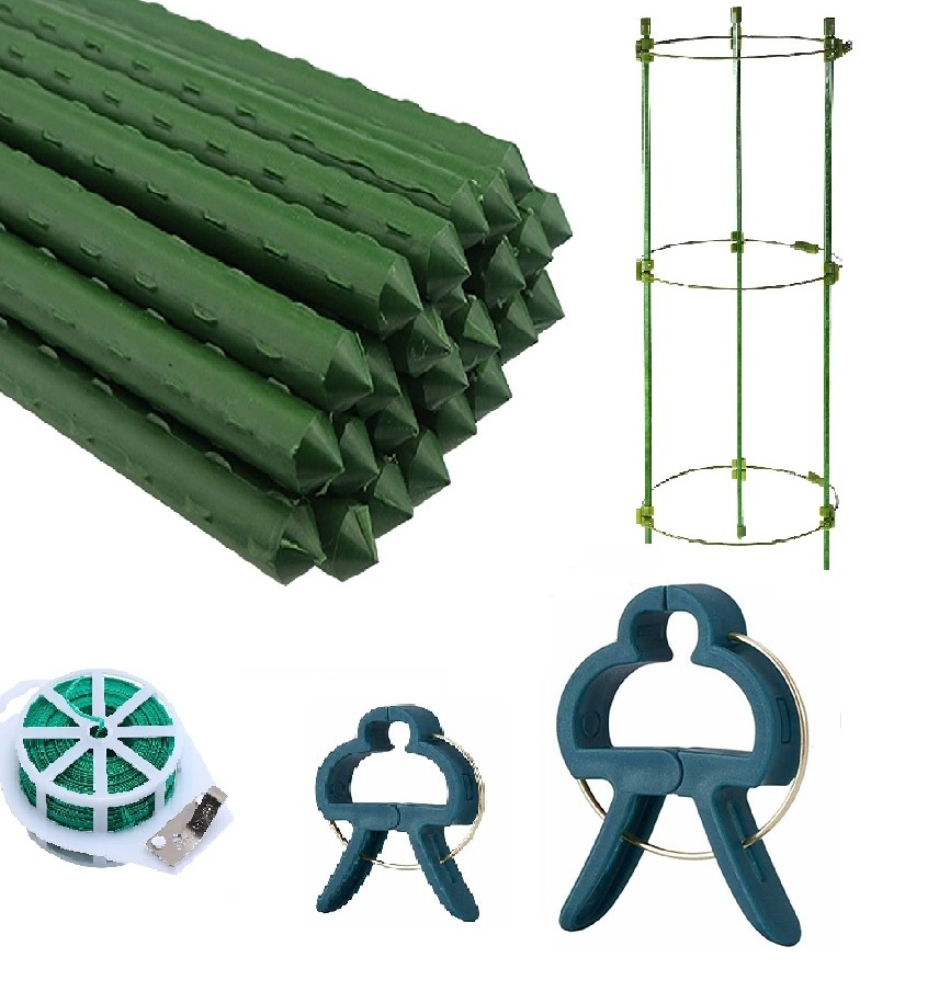 Garden Plant Climbing Stick Flower support stake Tomato Stand Cane Plastic-Coated Steel pole Agriculture Greenhouse Pillar