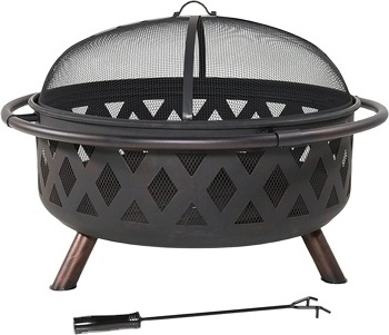 Outdoor Round Fire Pit Backyard Patio Garden Stove Bonfire Wood Burning Firepit for Outside