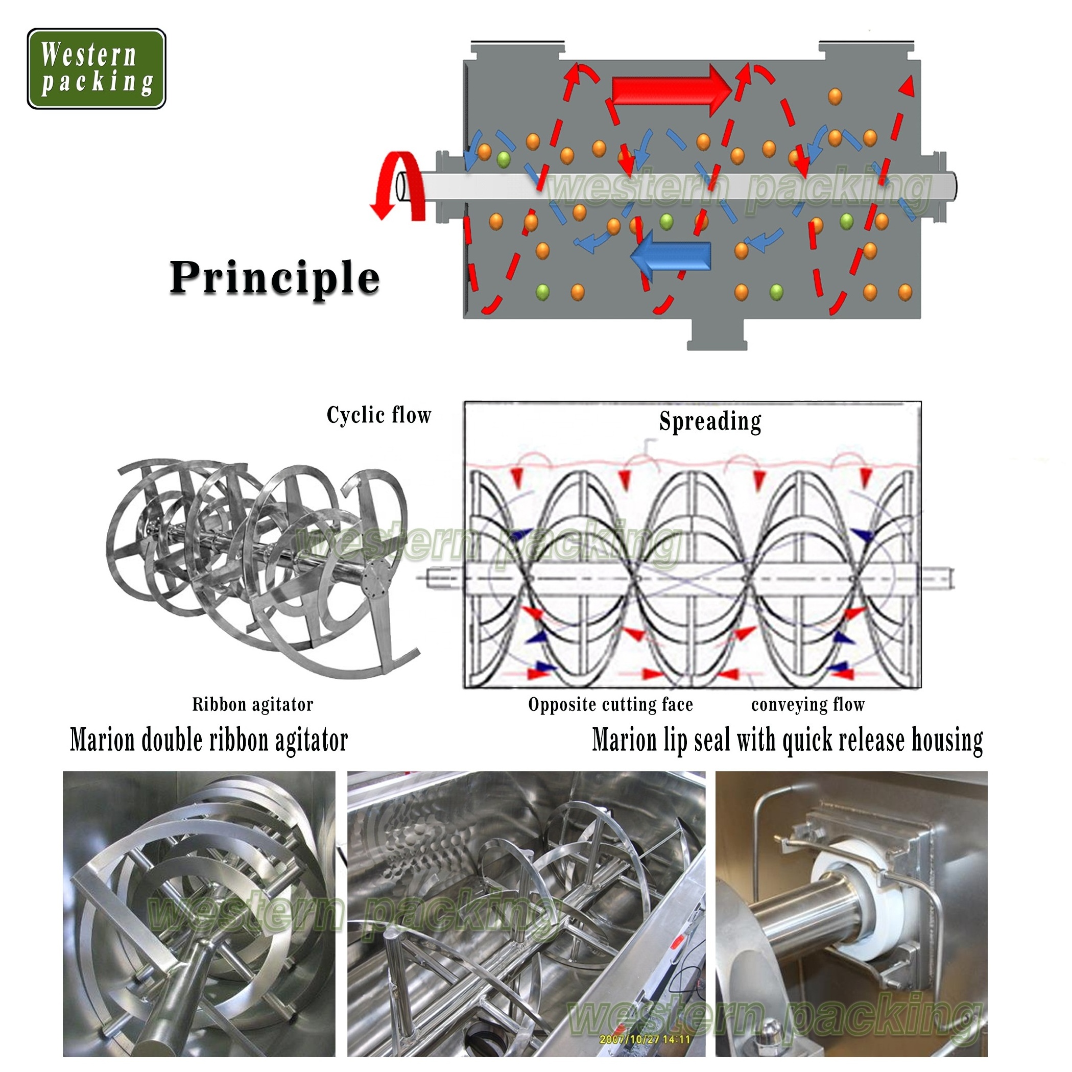 Double Helical Ribbon Blender Spice Powder Mixer Ribbon Blade Mixer