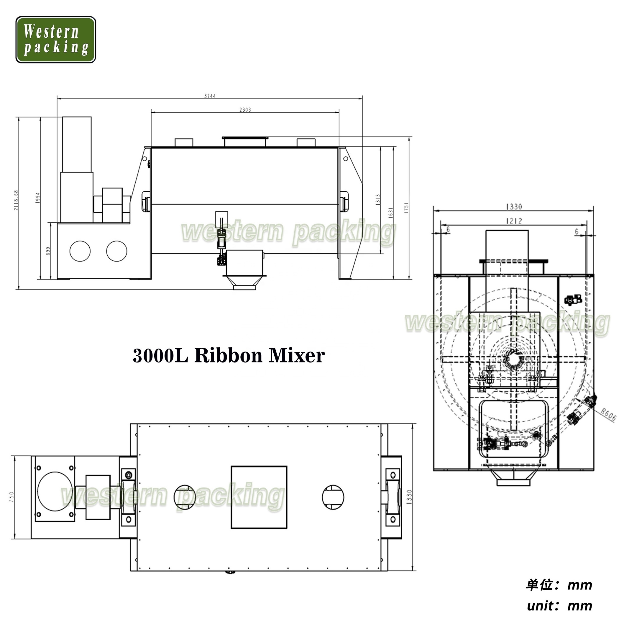 Double Helical Ribbon Blender Spice Powder Mixer Ribbon Blade Mixer