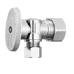 1/4 Quarter Turn Squared Body 1/2 3/8 OD Compression Outlet Chrome Plated Brass Angle Shut Off Valve