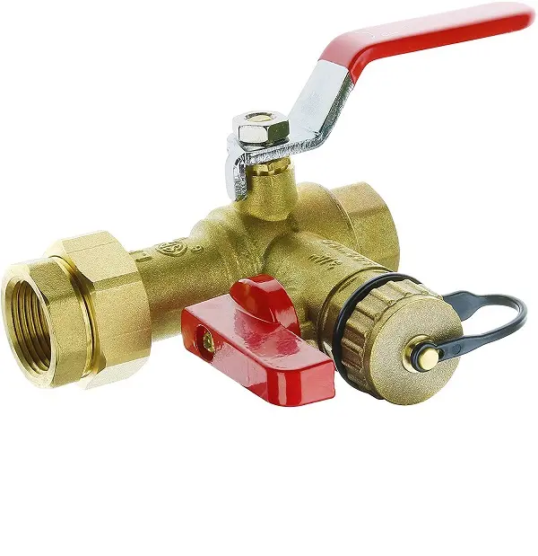 Hot Water System Control Valve Thread Brass Isolation Set Tankless Water Heater Service Valve With Lever Handle