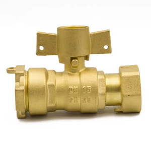 Standard Sand Polished Plumbing Sanitary Water Meter Valve PN25 Brass Lock Water Meter Lockable Ball Valve