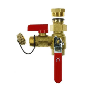 1/2" 3/4" Nickle Plated Surface Pressure Relief Valve IPS Tankless Water Heater Service Isolator Valve With Lever Handle