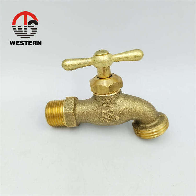 BSP NPT thread stop type slow open hose bib made in china 1 2 water Tap brass garden bibcock faucet