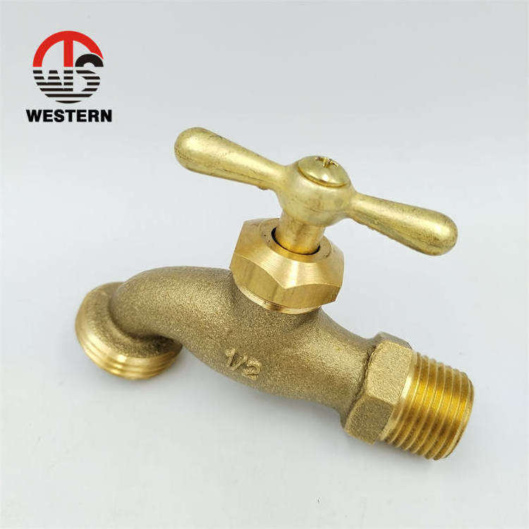 BSP NPT thread stop type slow open hose bib made in china 1 2 water Tap brass garden bibcock faucet