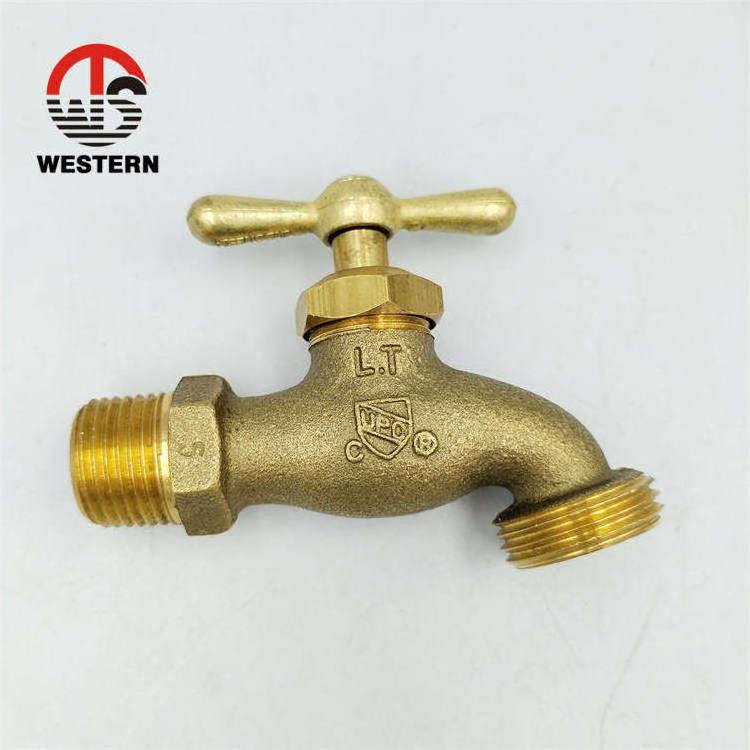 BSP NPT thread stop type slow open hose bib made in china 1 2 water Tap brass garden bibcock faucet