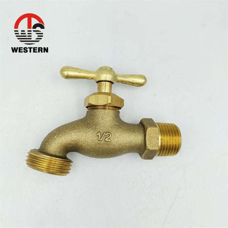 BSP NPT thread stop type slow open hose bib made in china 1 2 water Tap brass garden bibcock faucet