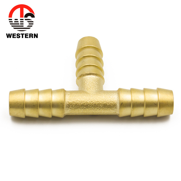 Custom any size parts tee pipe fitting brass Round head 3 way Manifold connector hose tee fittings barb mist nozzle fitting